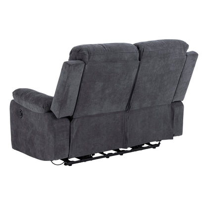 Regliner Sofa MORA 2-seater, electric, dark gray