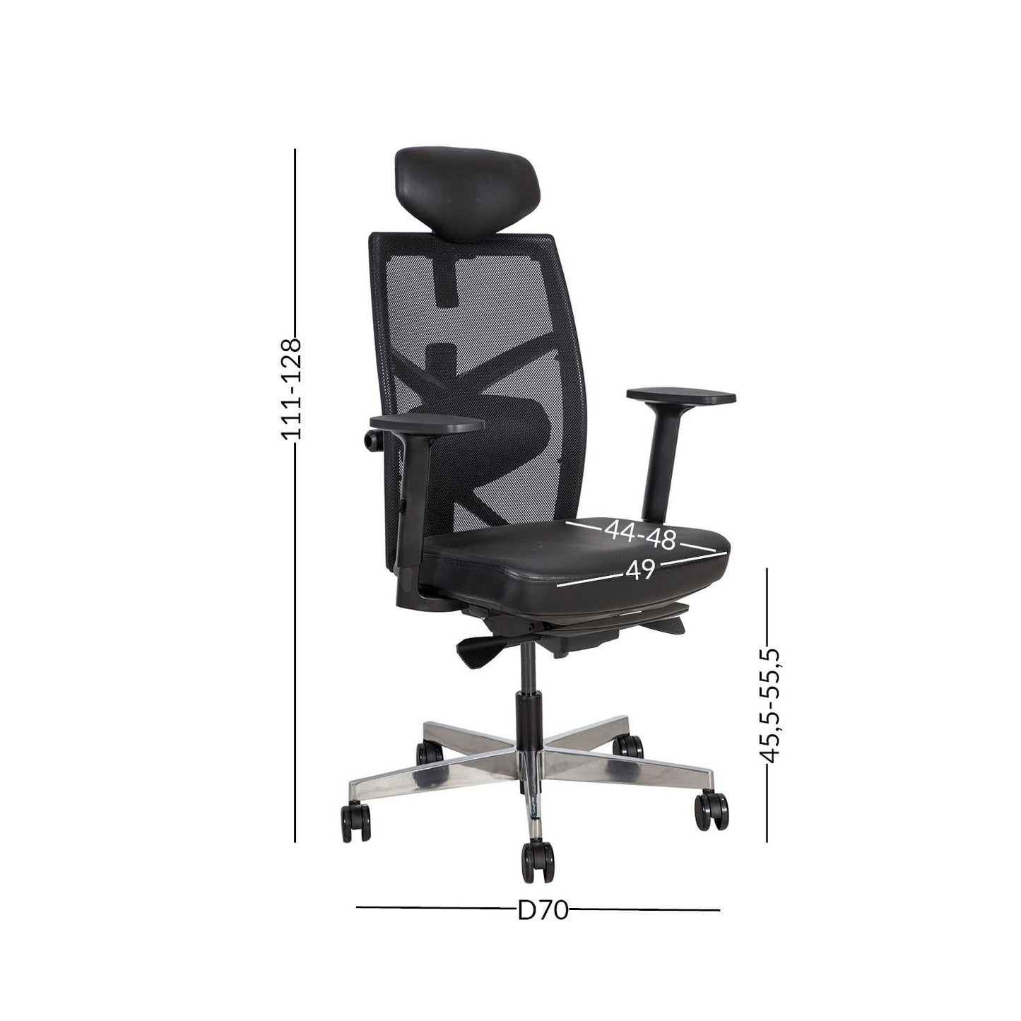 Work chair TUNE / black leather