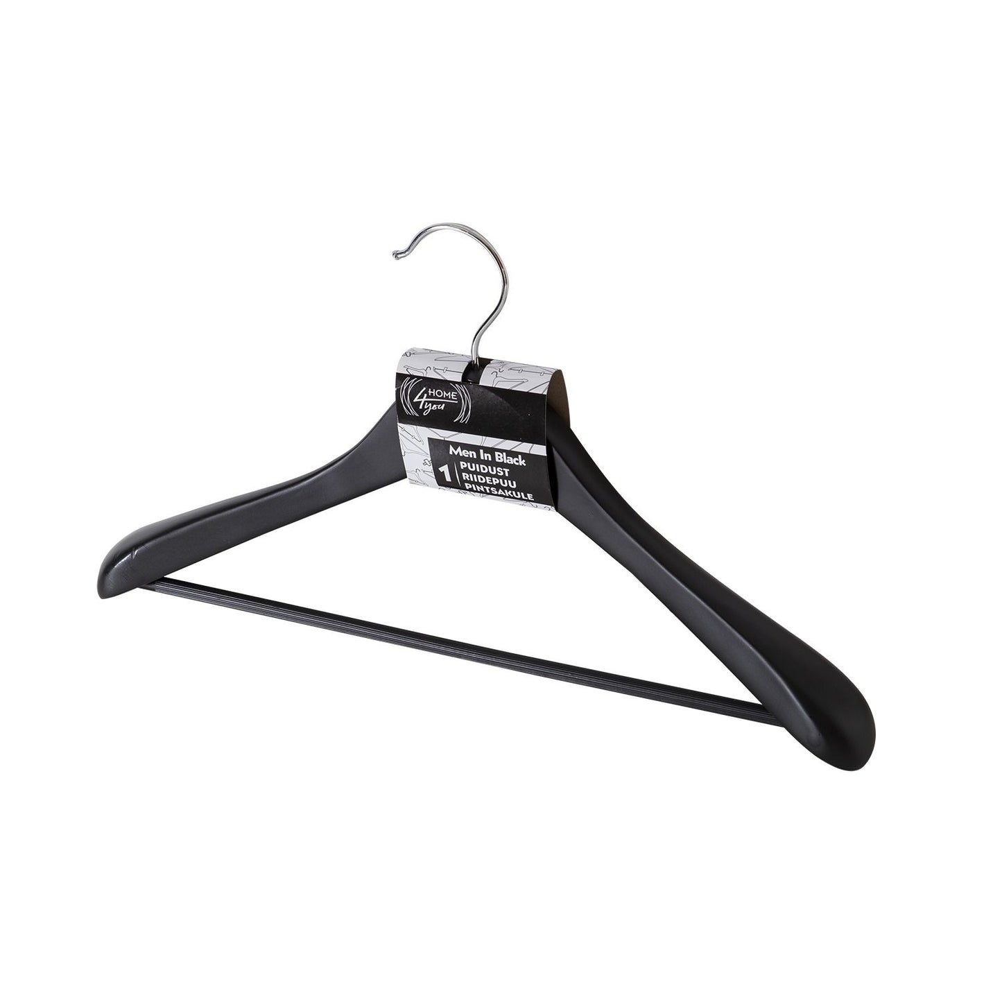 Clothes hanger for jackets MEN IN BLACK, black wood