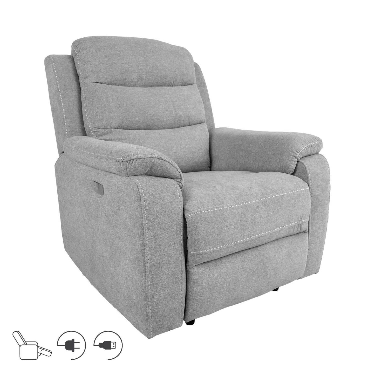 Lounge chair MIMI electric 92x93xH102cm, light gray 