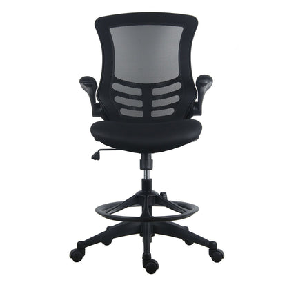 High work chair TRIBECCA 62.5x62xH109-128.5cm, seat and backrest: black / gray mesh fabric, black frame 