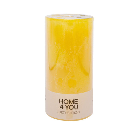 Candle JUICY CITRON, D6.8xH14cm, light yellow (with lemon scent)