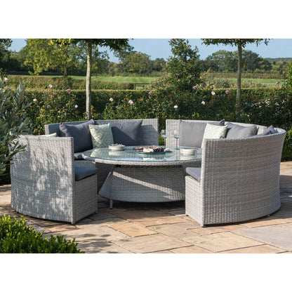 Garden furniture set ASCOT table and 4 benches, gray 