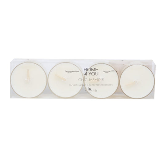 Scented candles 4pcs/set, CHIC JASMINE, white (scented - jasmine) 