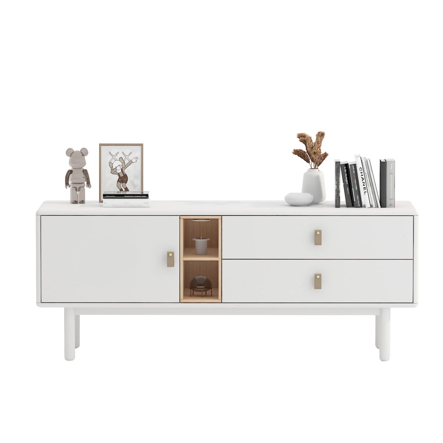 Chest of drawers IRIS 140x40xH55cm, white