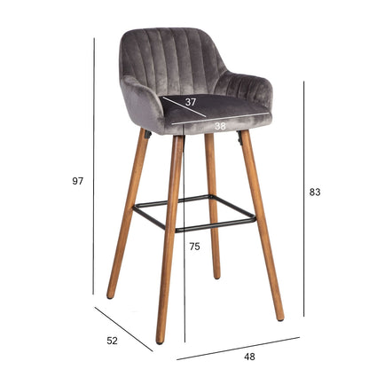 Bar Chair ARIEL 48x52xH97cm, gray 