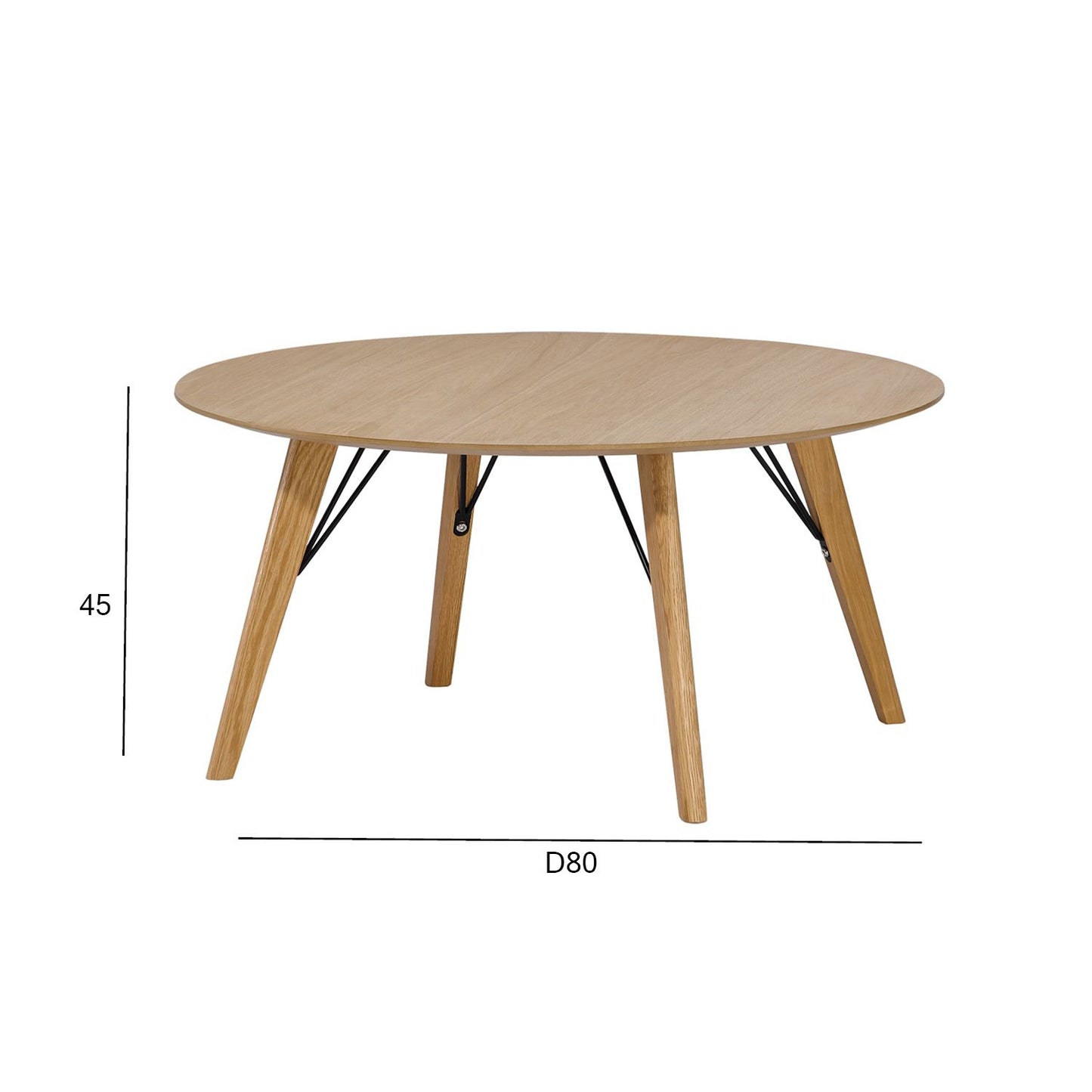 Coffee table HELENA D80xH45cm, oak