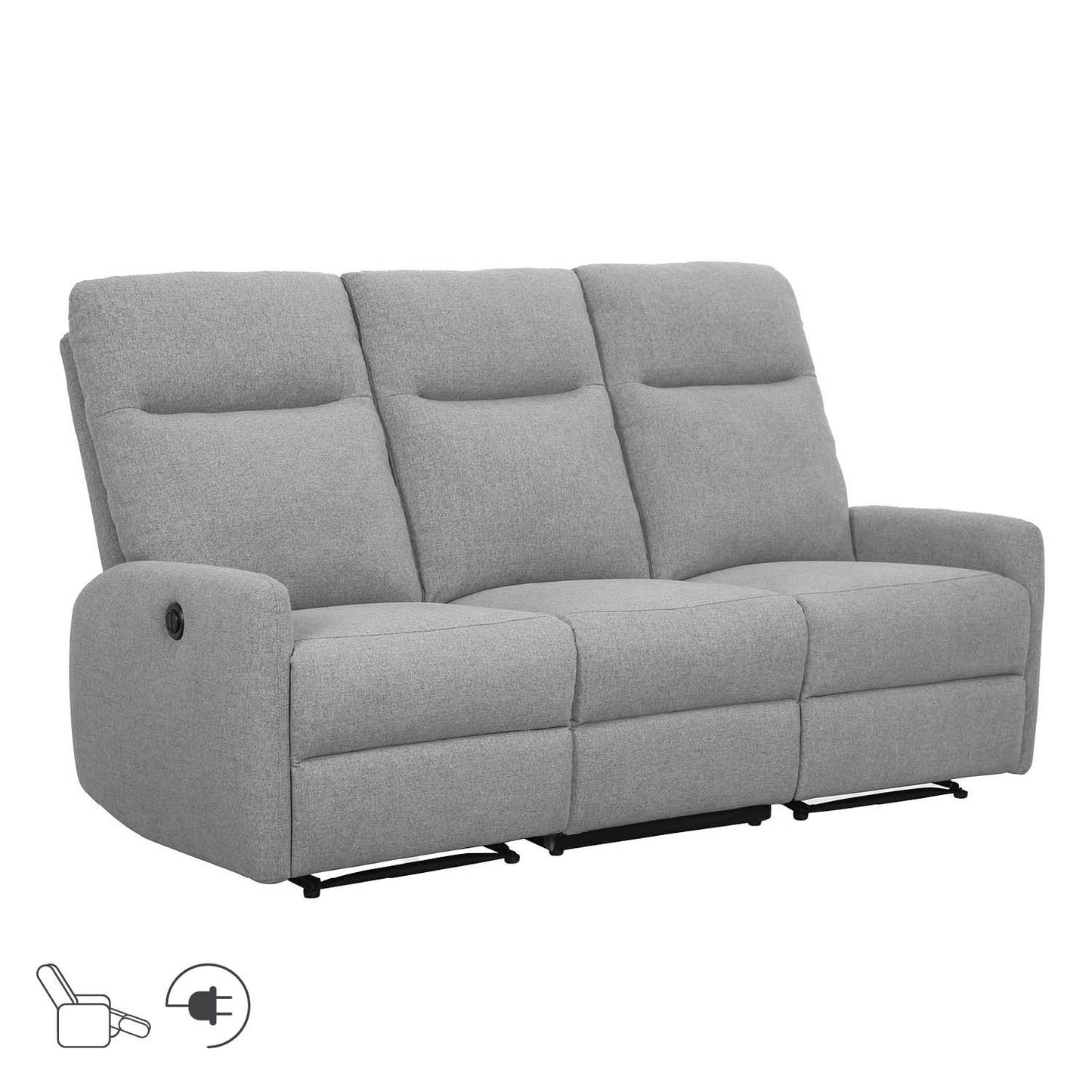 Sofa KATY 3-seater with electric mechanism, gray