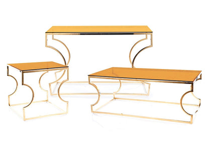 Coffee table KENZO SMOKE GLASS AMBER/GOLD 120X60