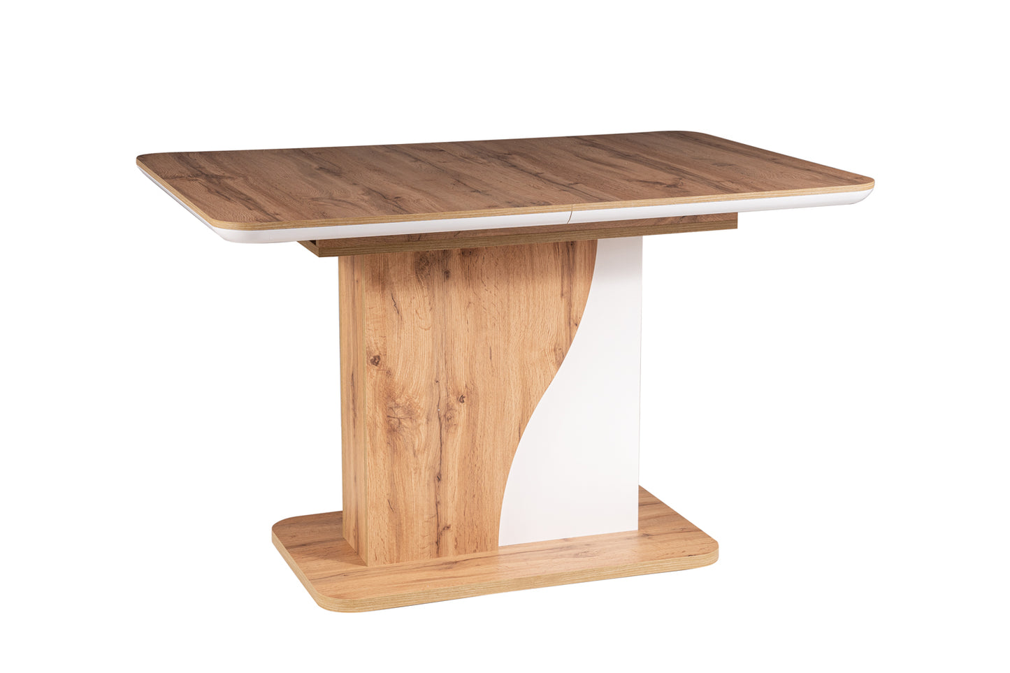 Table SYRIUS OAK COLOR WOTAN / WHITE MATT 120(160)X80 IN