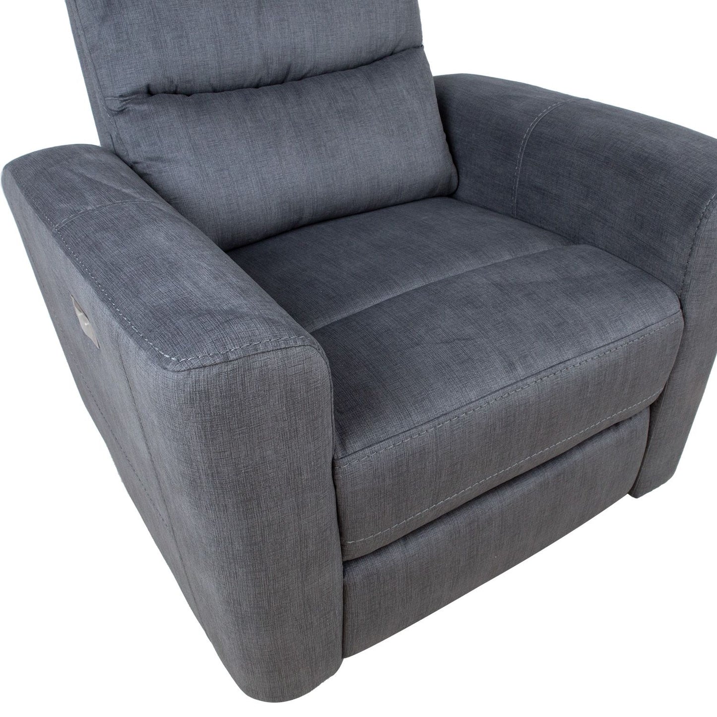 Lounge chair GASTON with electric mechanism, gray velvet 