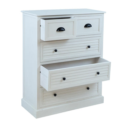 Chest of drawers MELDON 80x35xH103cm, white