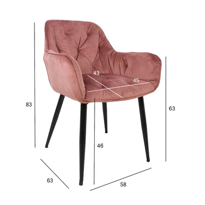 Chair BRITA, pink velvet 