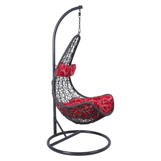 Hanging rocking chair COCO, with cushions, 95x95xH195cm, Dark gray frame 