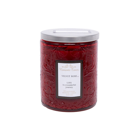 Aromatic candle in glass ROMANTIC TIMES, D7xH9cm, beige (perfume - VANILLA BOURBON) 