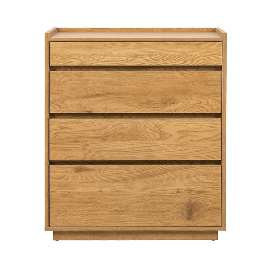 Chest of drawers SACHA 75x40xH89cm, melamine with oak decor