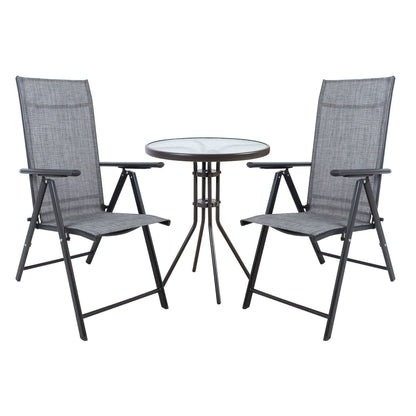 Garden furniture set DUBLIN table and 2 chairs, gray