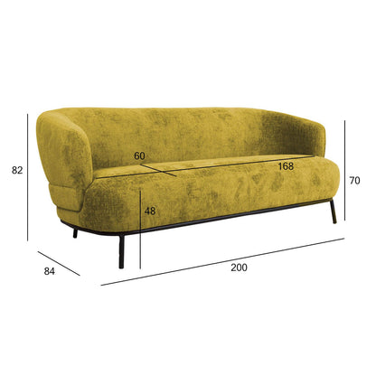 Sofa GEMALA 2.5 small, yellow