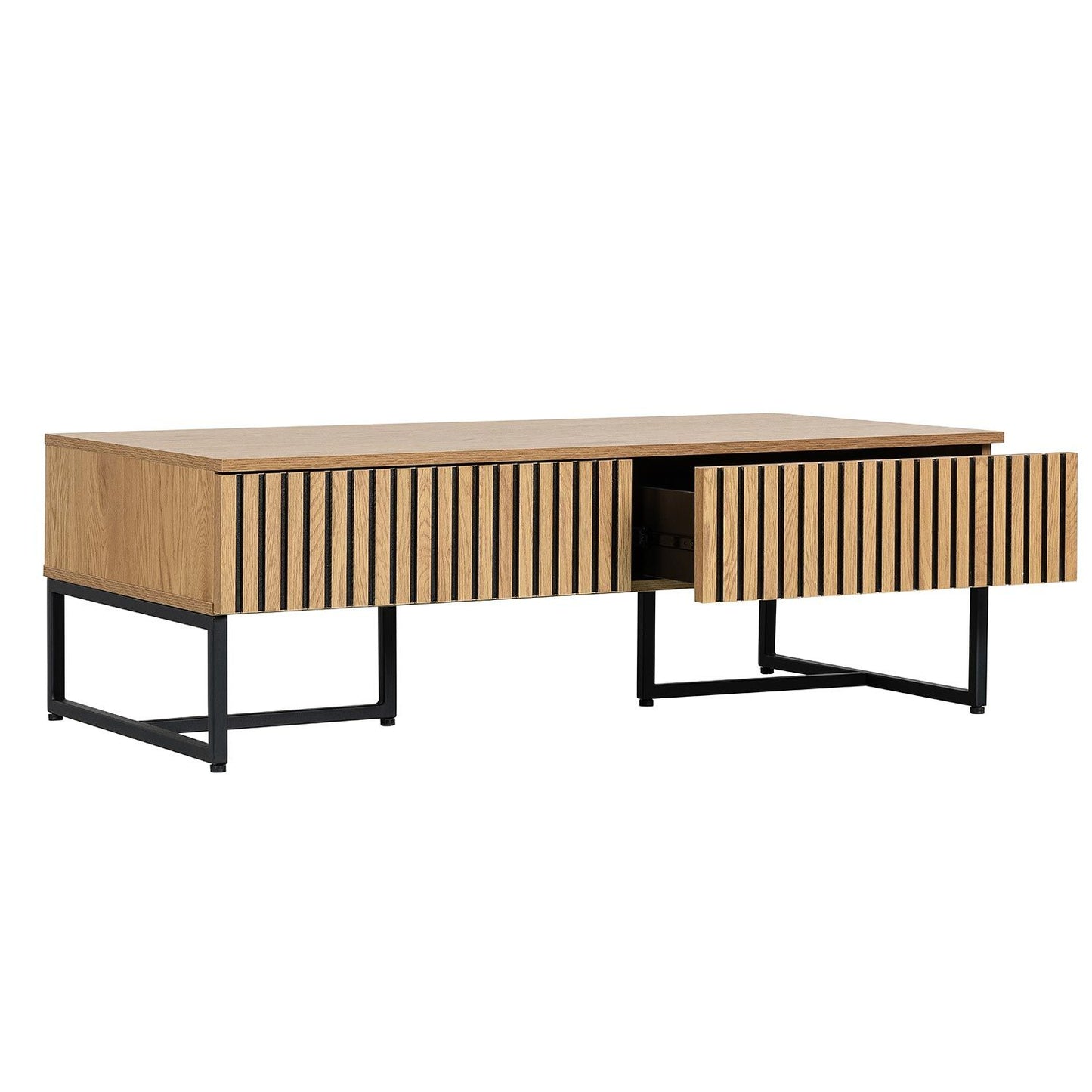 Coffee table HAMPTON 120x60xH40cm, melamine with oak decor