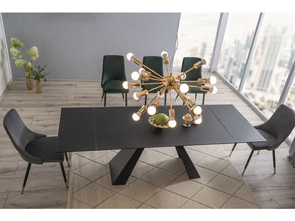 Table SALVADORE BLACK MATTE 120(180)X80