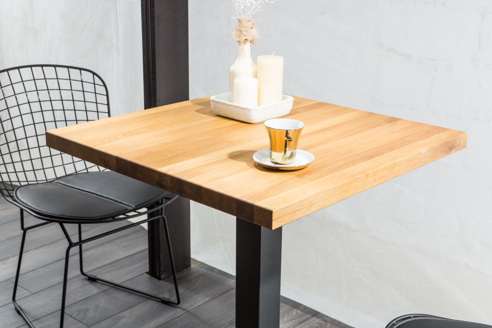 Table PURO MASSIVE OAK / BLACK 60x60