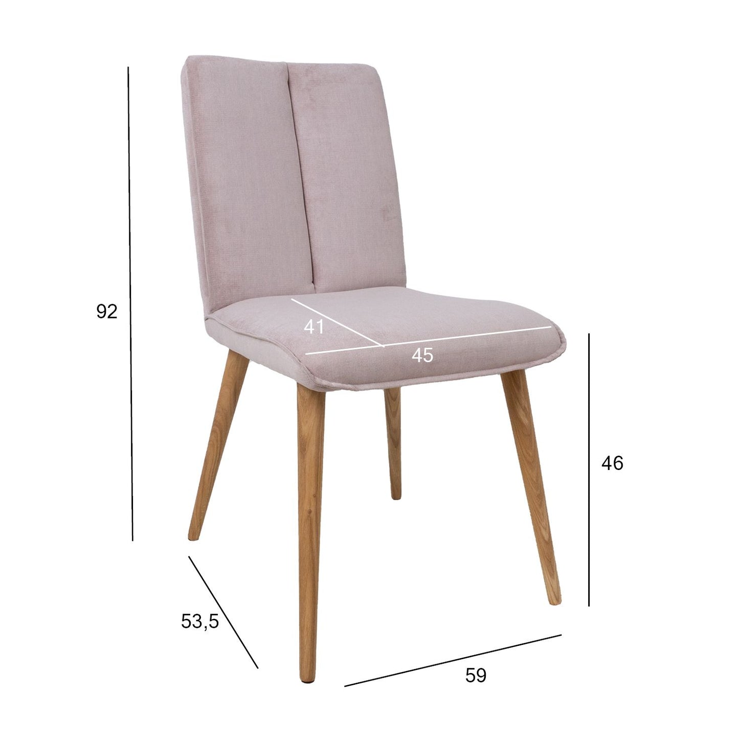 Chair NOVA 59x53.5xH92cm, greyish pink 