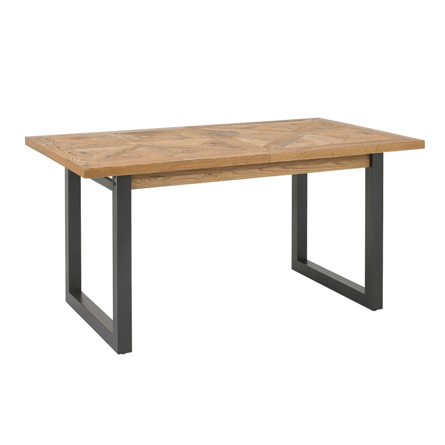 Table INDUS 158/203x90xH76.5cm, mosaic oak veneer table top