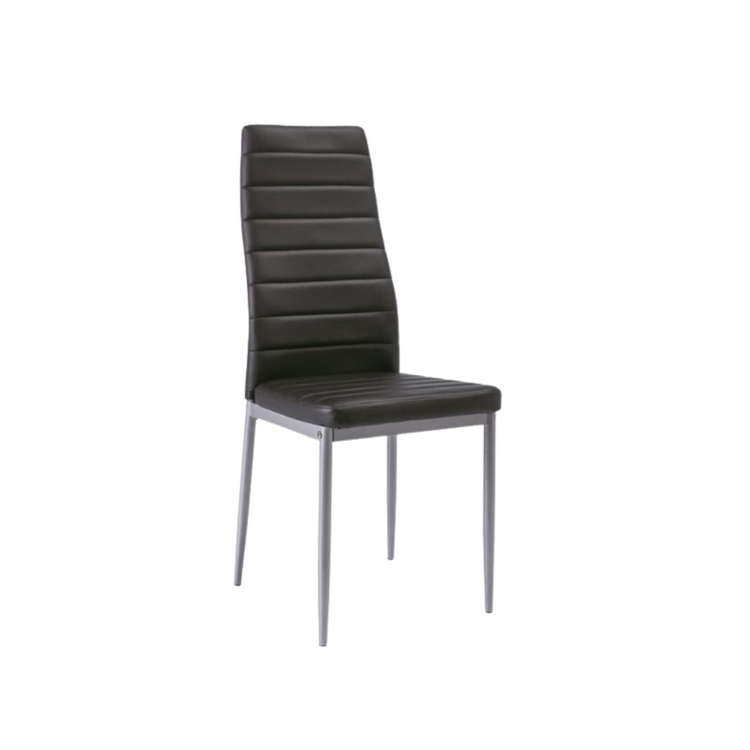 Chair H261 BIS ALUMINUM//BLACK ECO-LEATHER