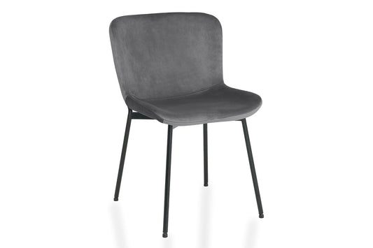 Chair COLBY VELVET BLACK FRAME / GRAY BLUVEL 14