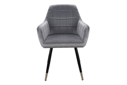 Chair NUXE VELVET BLACKCHROME FRAME/GRAY BLUVEL 14