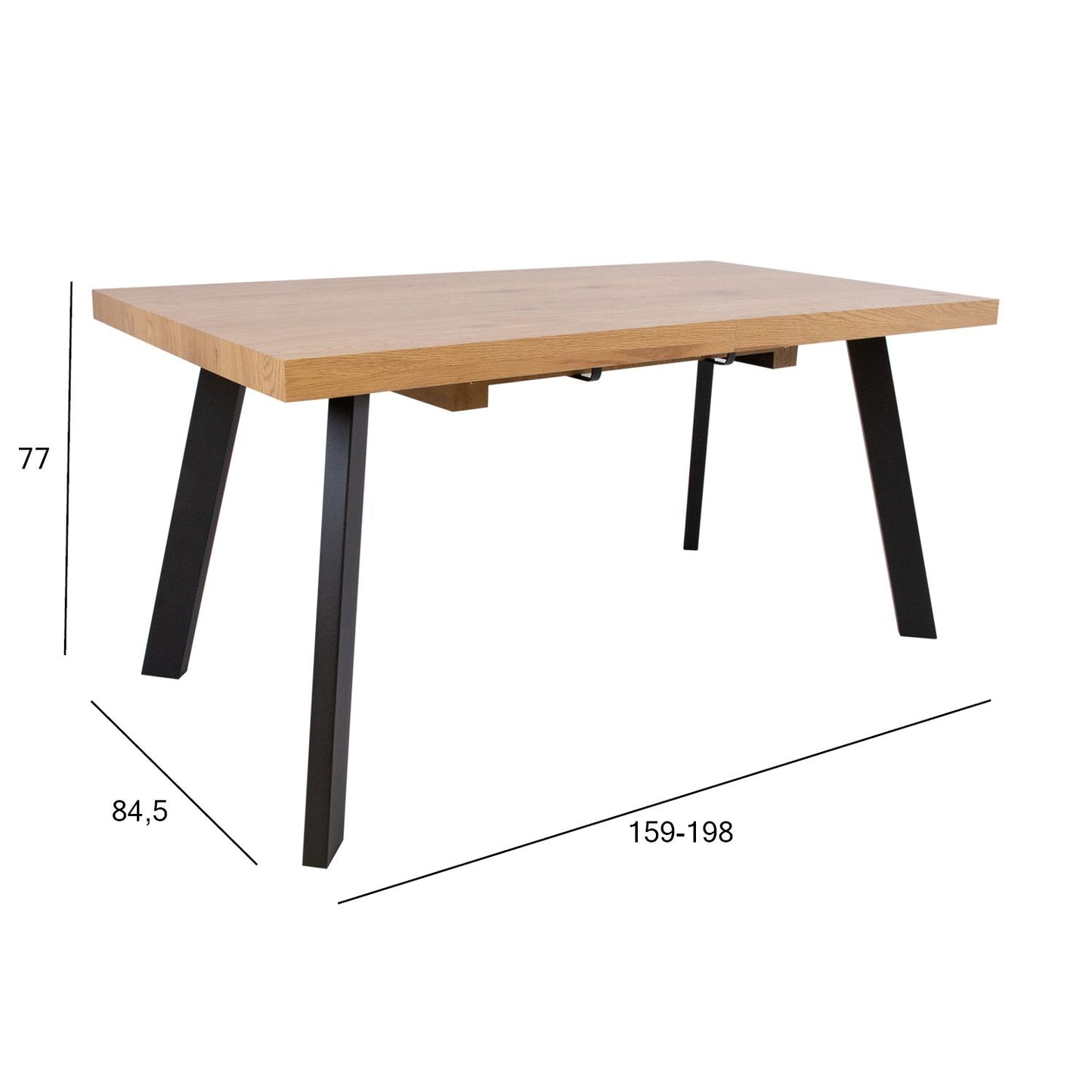 Table BRIGIT 159/198x84.5xH77cm light wood