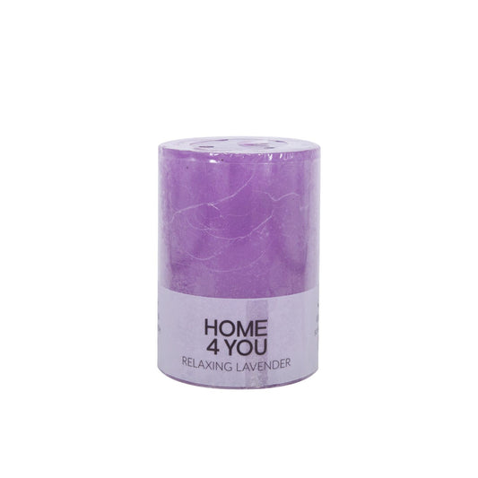 Candle RELAXING LAVENDER, D6.8xH9.5cm, violet (perfume - lavender) 