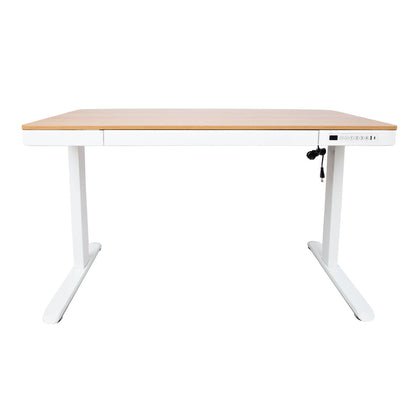 Desk ERGO with 1 motor 120x60xH72-121cm, white/oak 