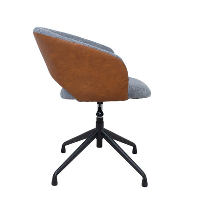 Work chair KARINA without wheels, grey/light brown 