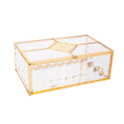 Glass box BERYL 20x12xH7.5cm, gold