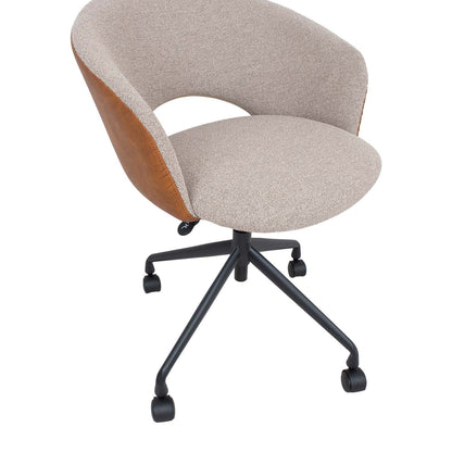 Work chair KARINA with castors, beige/light brown 