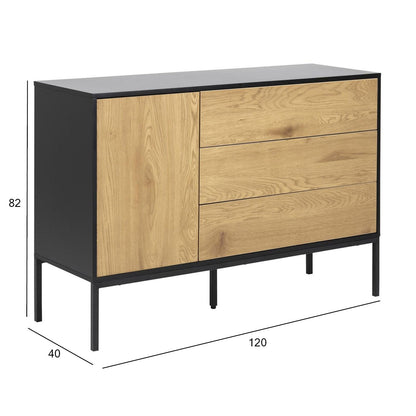 Chest of drawers SEAFORD 120x40xH82cm, oak