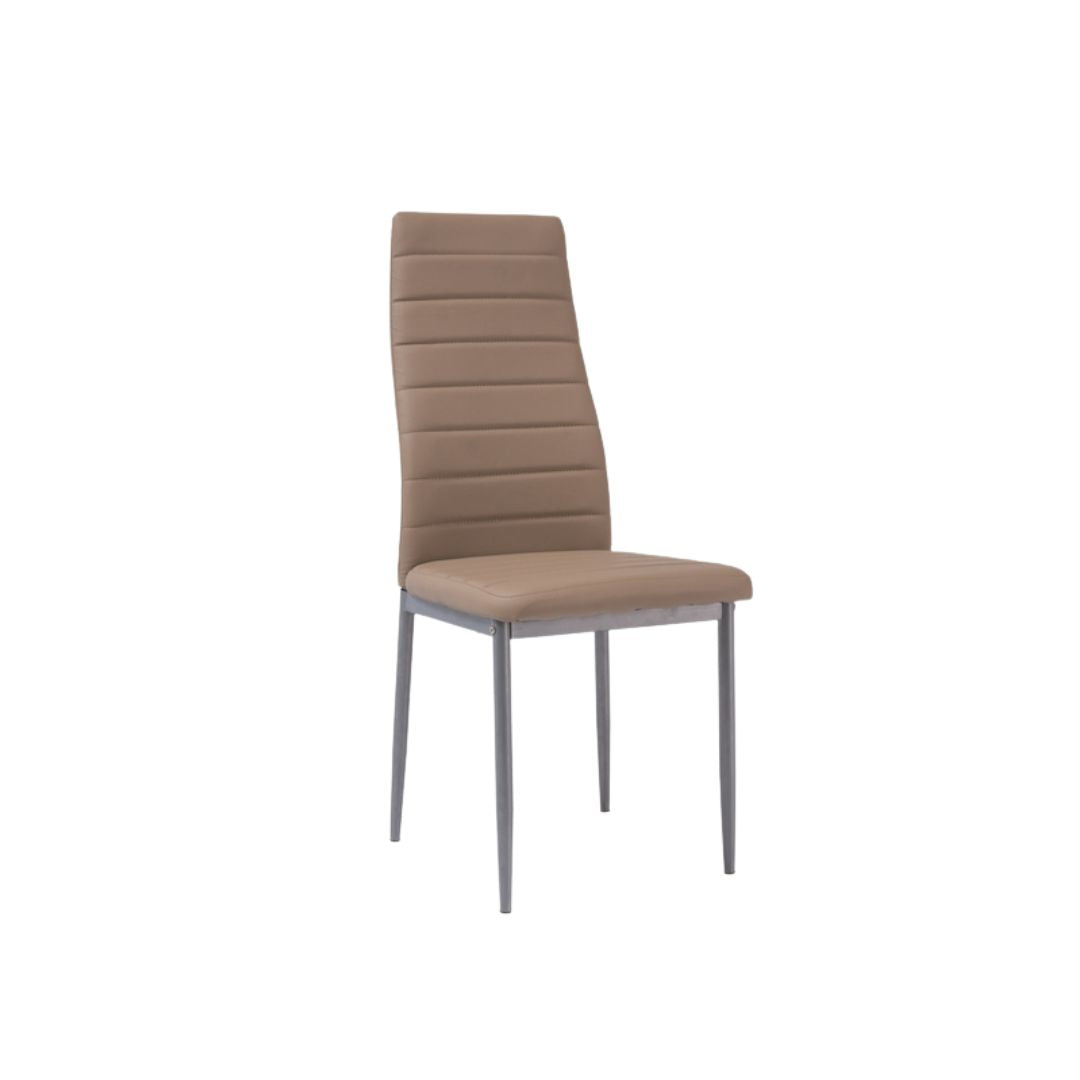 Chair H261 BIS ALUMINUM/DARK BEIGE ECO-LEATHER