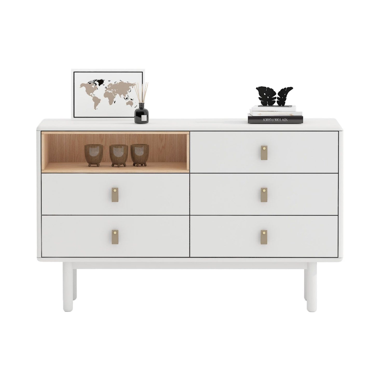 Chest of drawers IRIS 120x40xH75cm, white