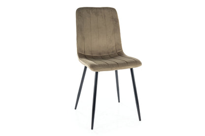 Chair ALAN VELVET BLACK FRAME/OLIVE BLUVEL 77 