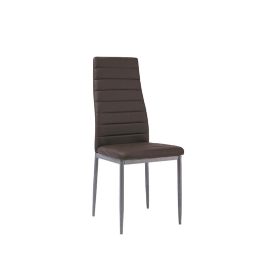 Chair H261 BIS ALUMINUM/BROWN ECO-LEATHER