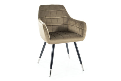 Chair NUXE VELVET BLACK/CHROME FRAME/OLIVE BLUVEL 77