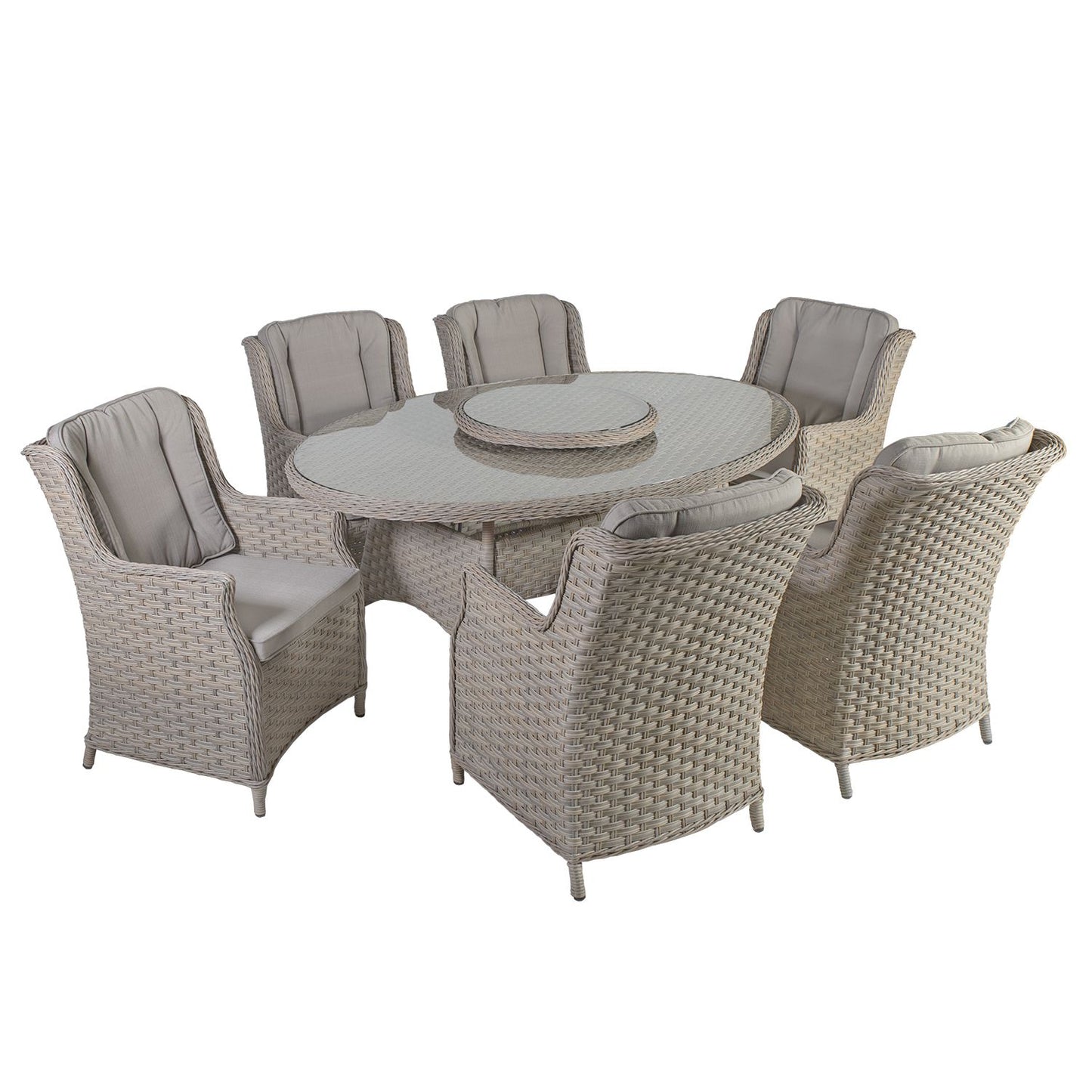 Garden furniture set PACIFIC table and 6 chairs, 180x120xH74cm, color: grey/beige 