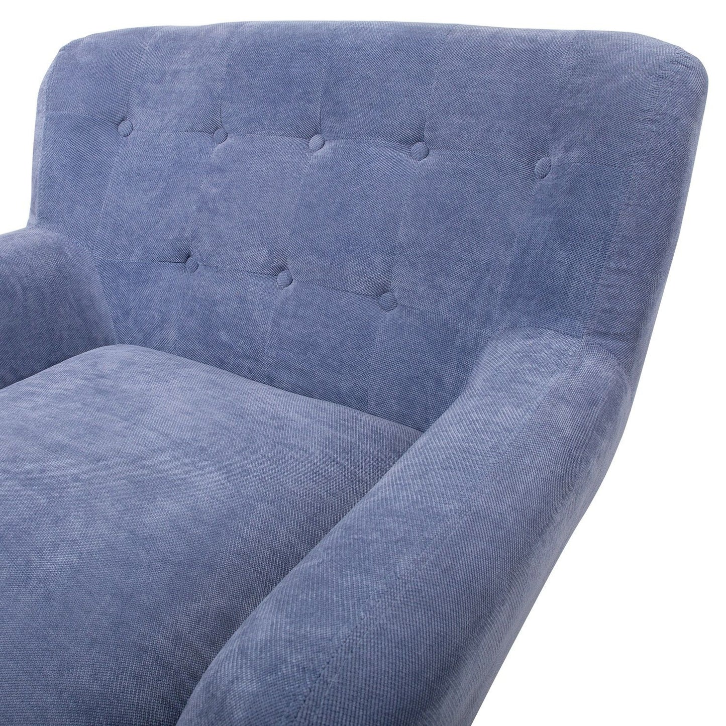 Lounge chair RIHANNA 93x84xH87cm, blue fabric 