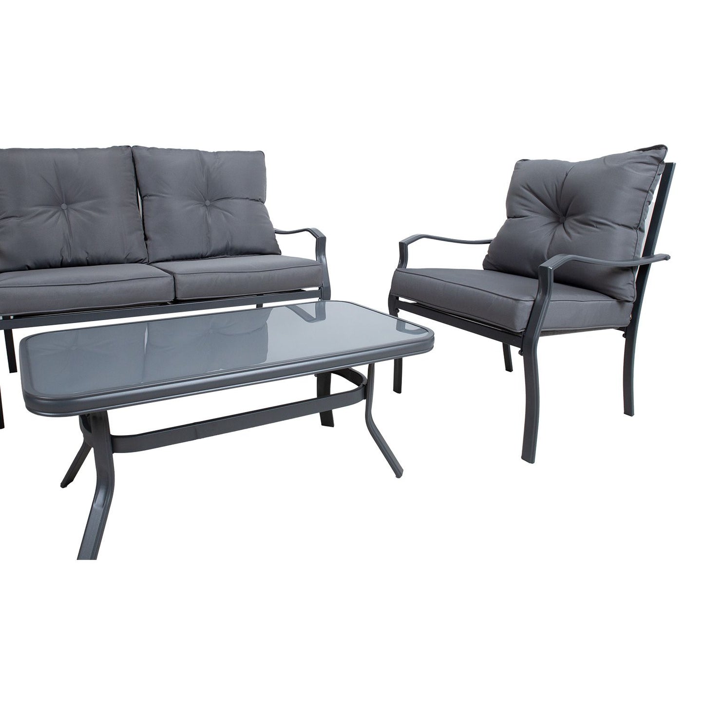 Garden furniture set BOSLER table, sofa and 2 chairs / Grey 