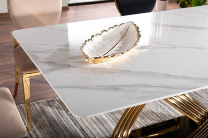 Table HERMES WHITE (MARBLE EFFECT)/GOLD 160X90