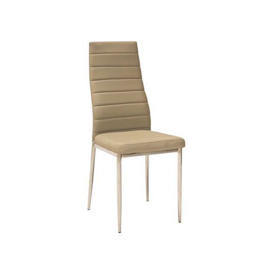 Chair H261 CHROME/DARK BEIGE ECO-LEATHER