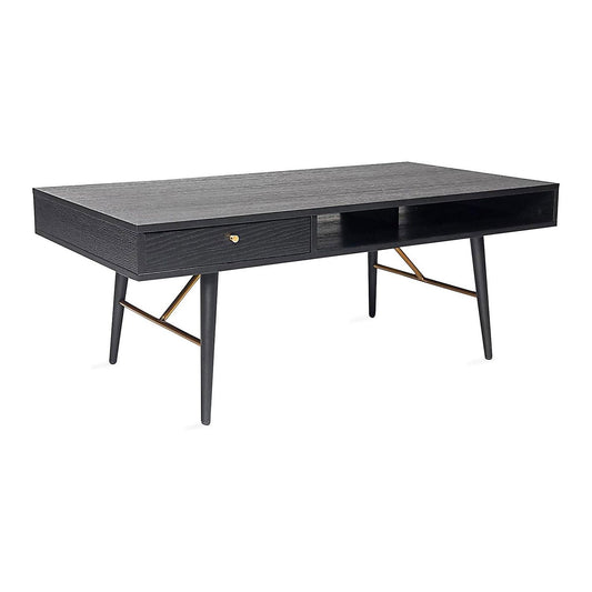 Coffee table LUXEMBOURG 115x60xH45cm, black / copper