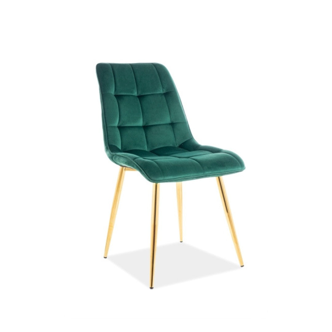 Chair ELEGANT VELVET GOLD FRAME/GREEN BLUVEL 78