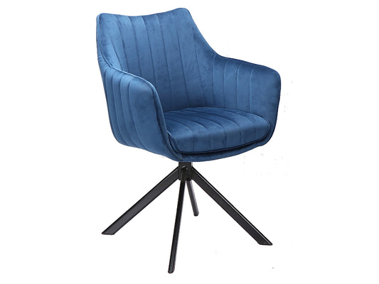 Chair AZALIA VELVET BLACK FRAME/NAVY BLUE BLUVEL 86